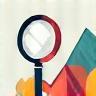 Abstract illustration of a magnifying glass over a graph
