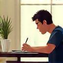 Illustration of someone writing content